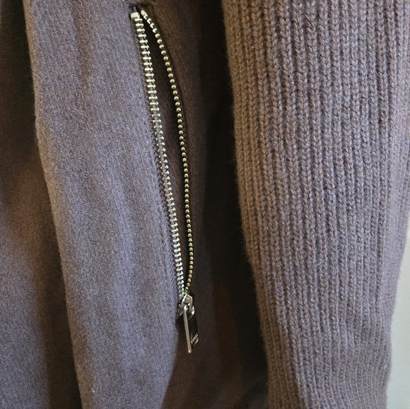 Guess Long Wool Blend Brown Buttoned Winter Women's Coat Large - Picture 3 of 10